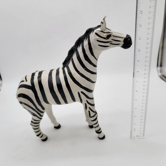 Large Leather Wrapped Zebra Figure - Picture 3 of 4